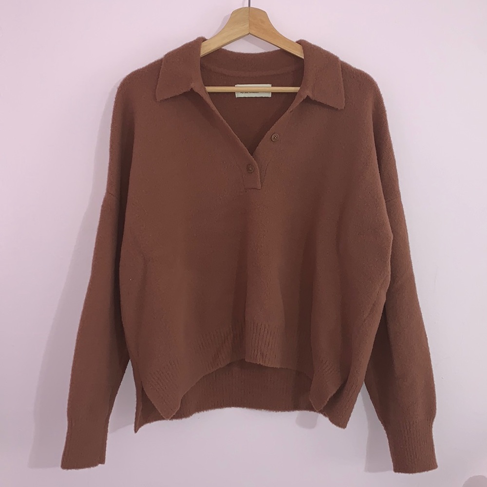 Abercrombie DreamLush Long Sleeve Polo Sweater